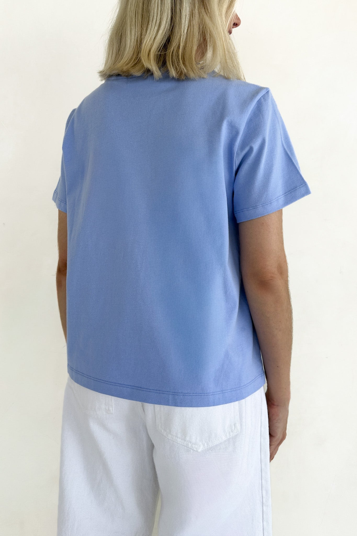 Foundation Short Sleeve Cotton Tee in Periwinkle - Neutral Ground