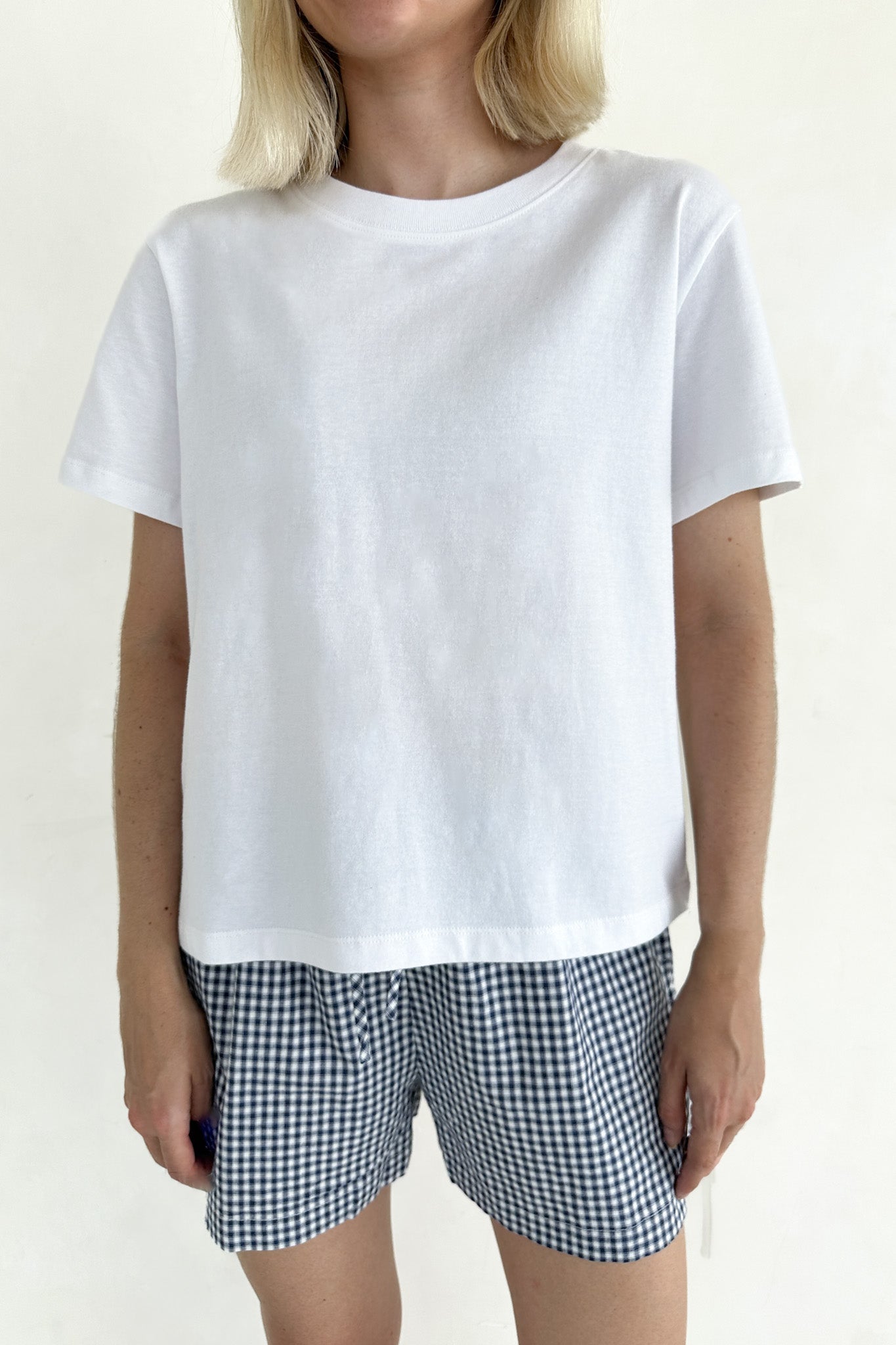 Foundation Short Sleeve Cotton Tee in White - Neutral Ground