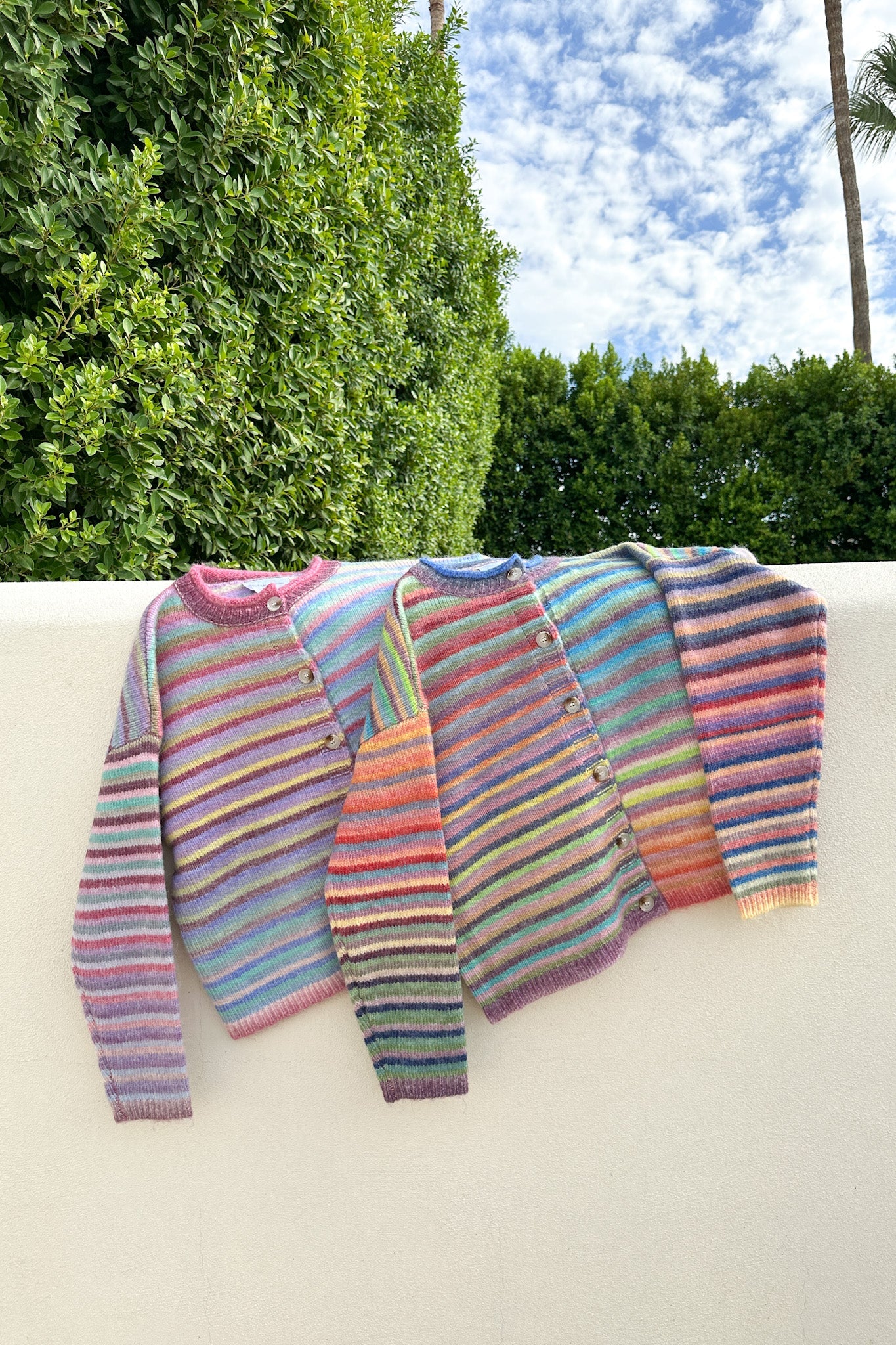 Free Falling Rainbow Knit Cardigan in Cotton Candy - Neutral Ground