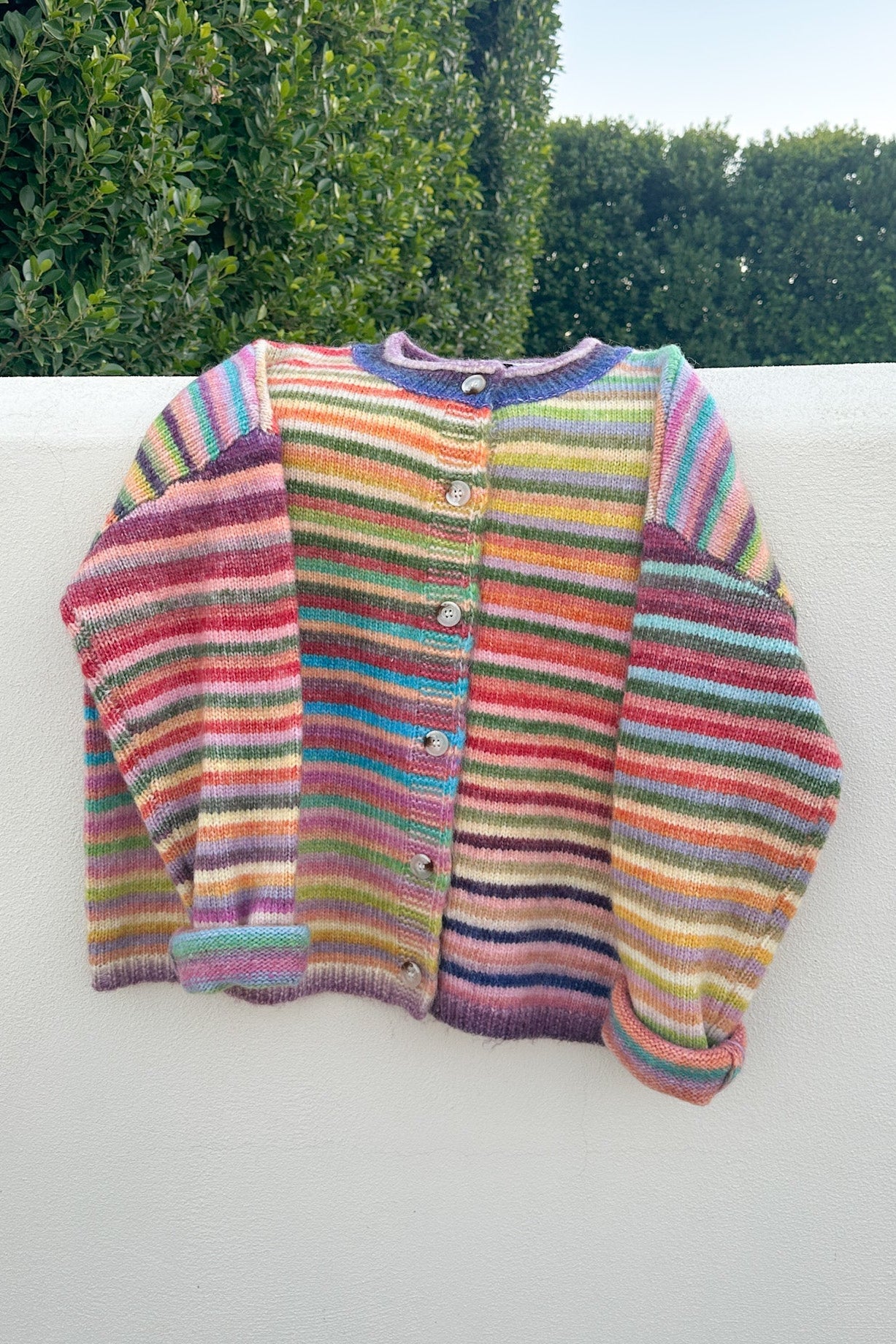 Free Falling Rainbow Knit Cardigan in Sunset - Neutral Ground