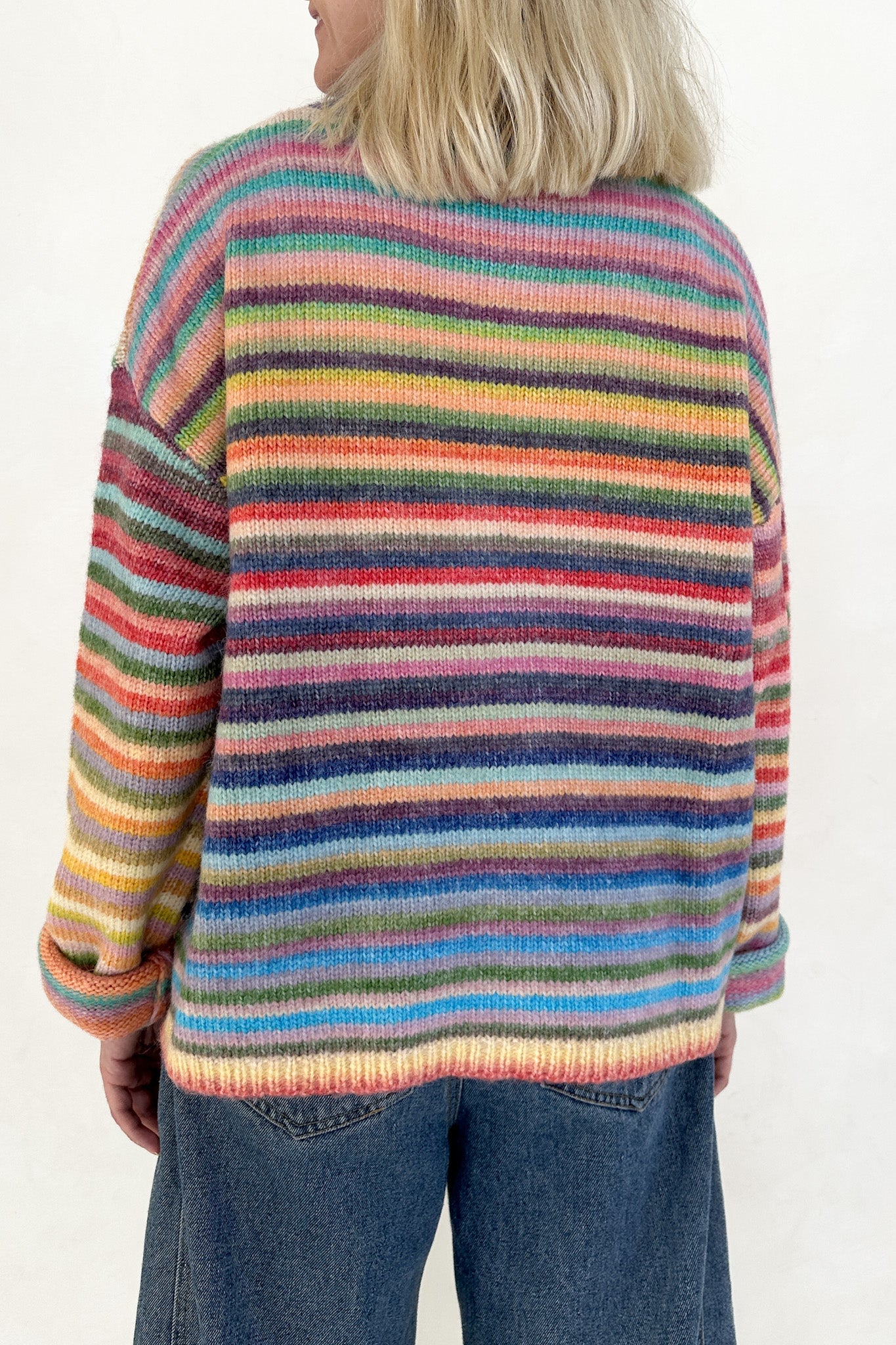 Free Falling Rainbow Knit Cardigan in Sunset - Neutral Ground