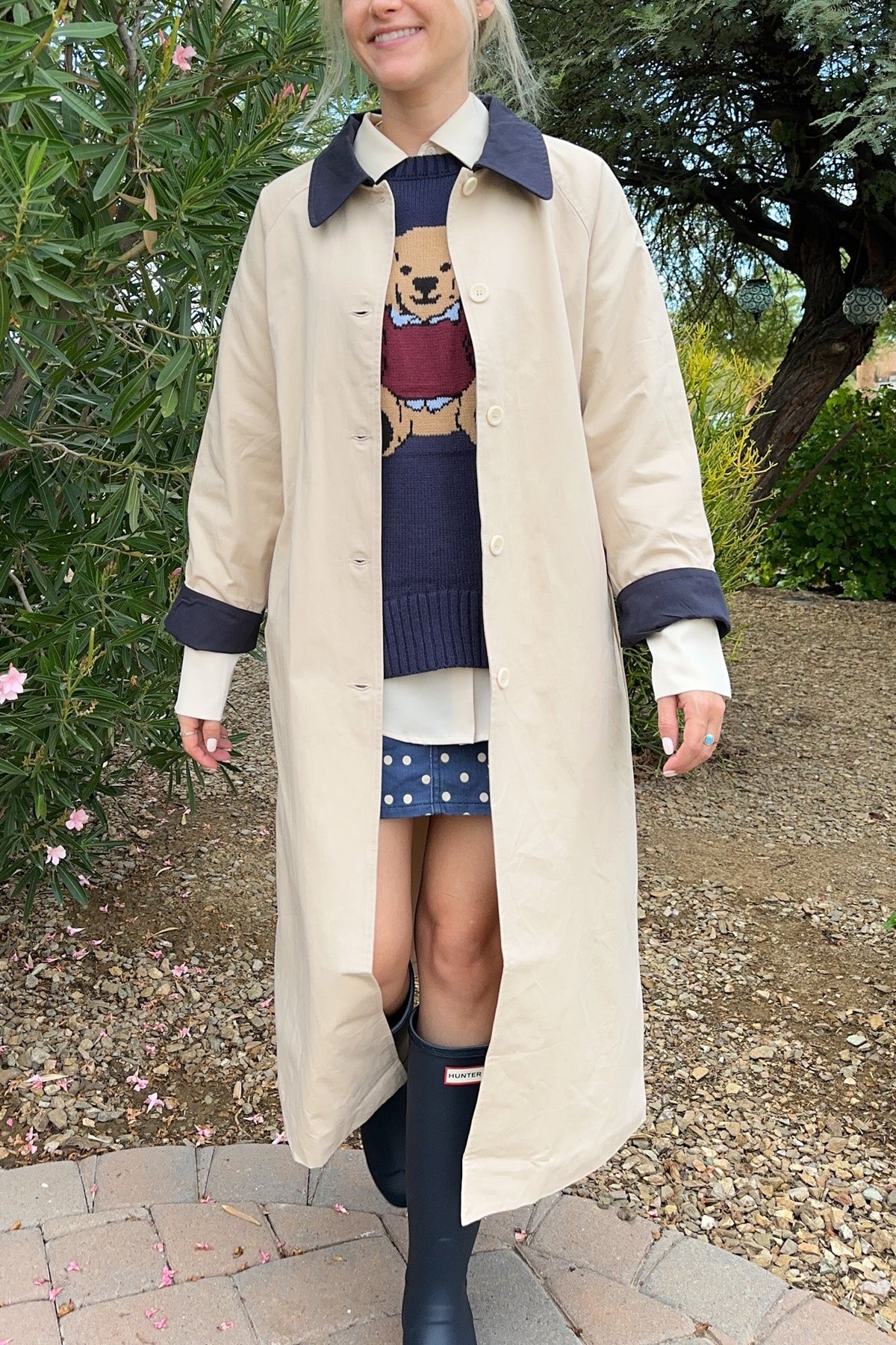 Genevieve Cotton Trench Coat - Neutral Ground