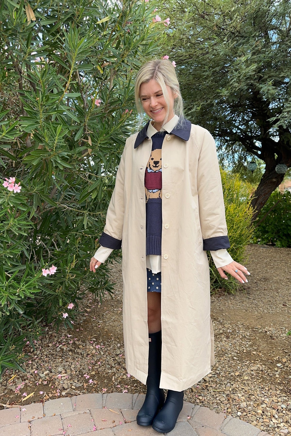 Genevieve Cotton Trench Coat - Neutral Ground