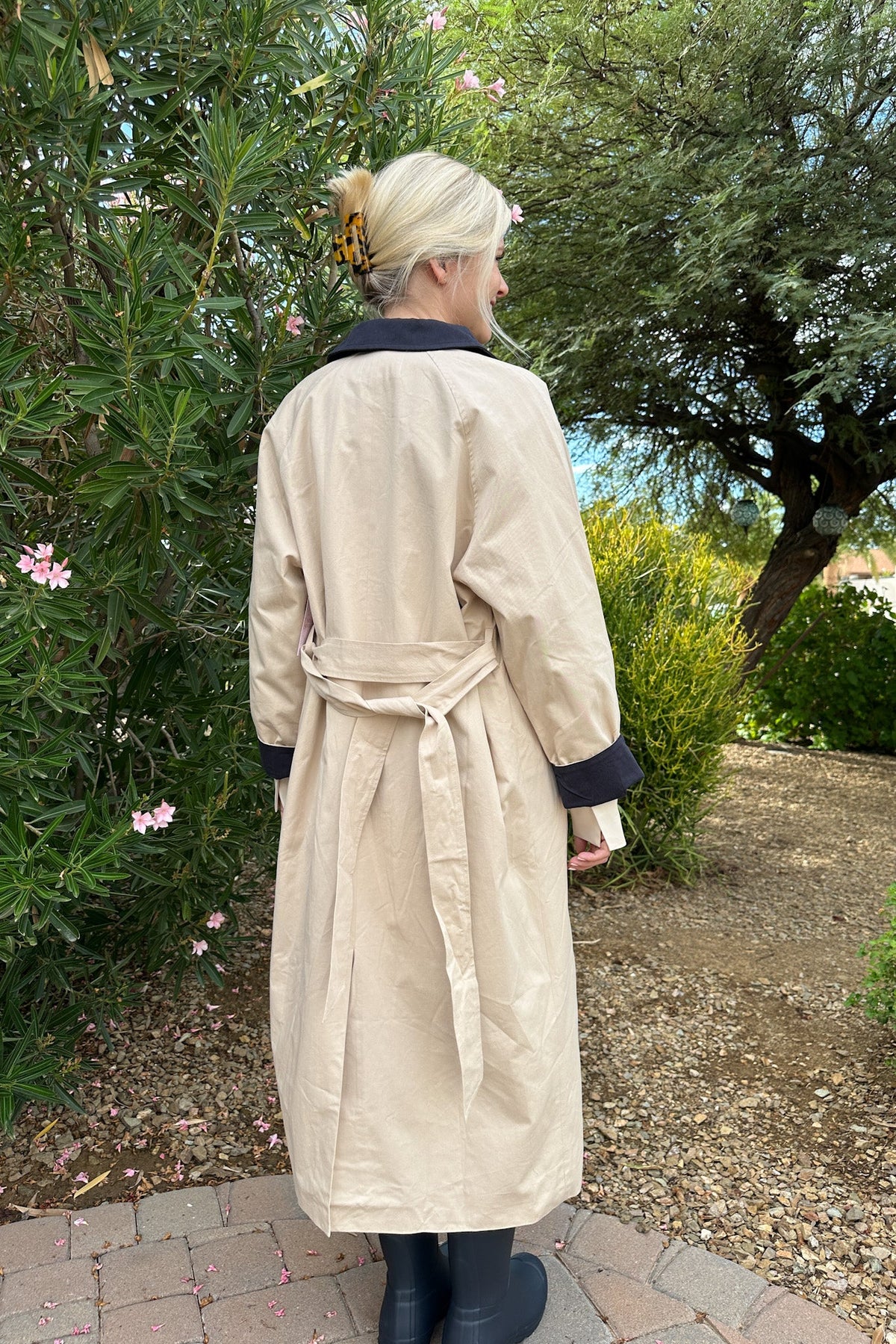 Genevieve Cotton Trench Coat - Neutral Ground