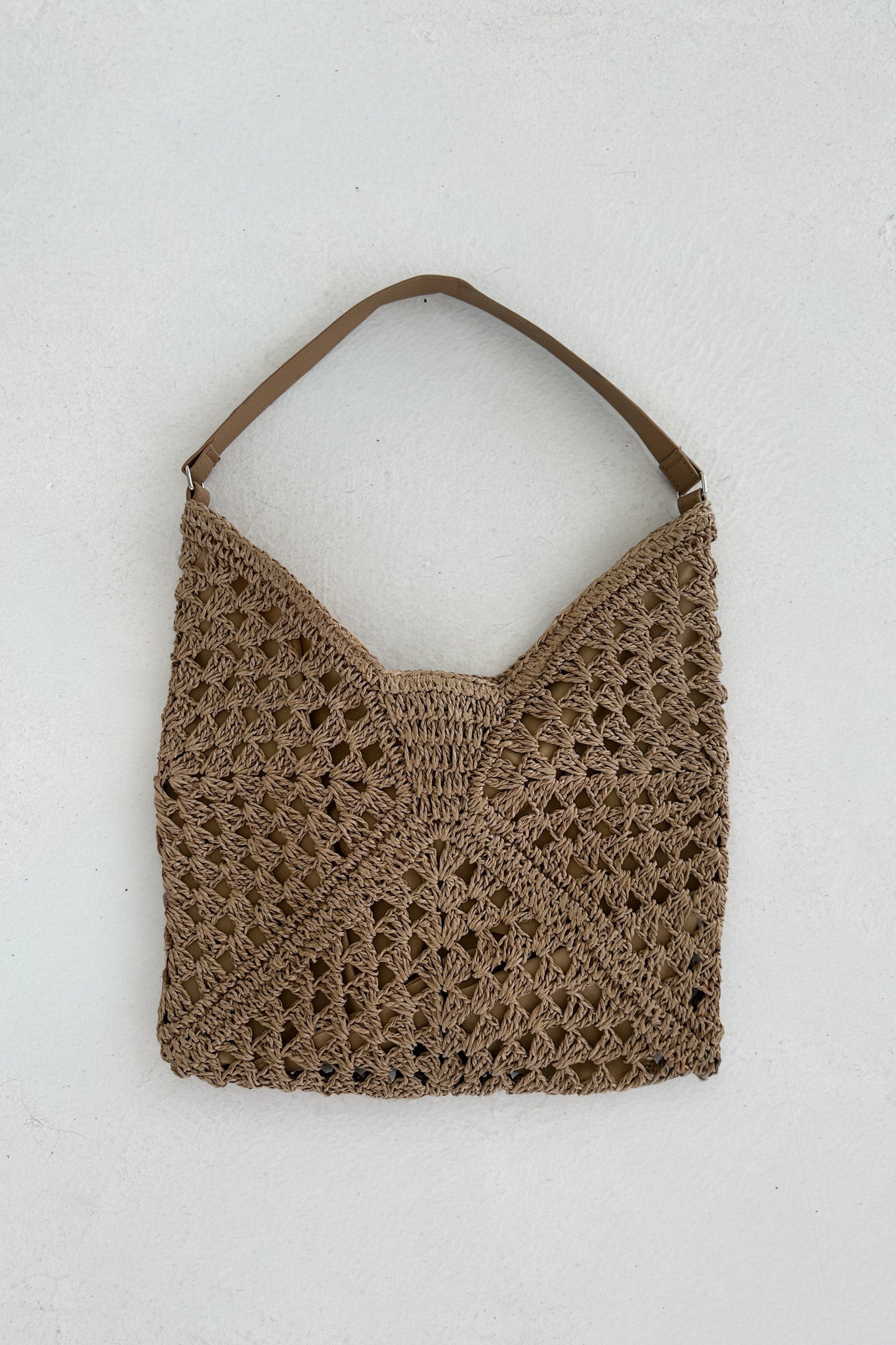 Getaway Crochet Shoulder Bag in Tan - Neutral Ground