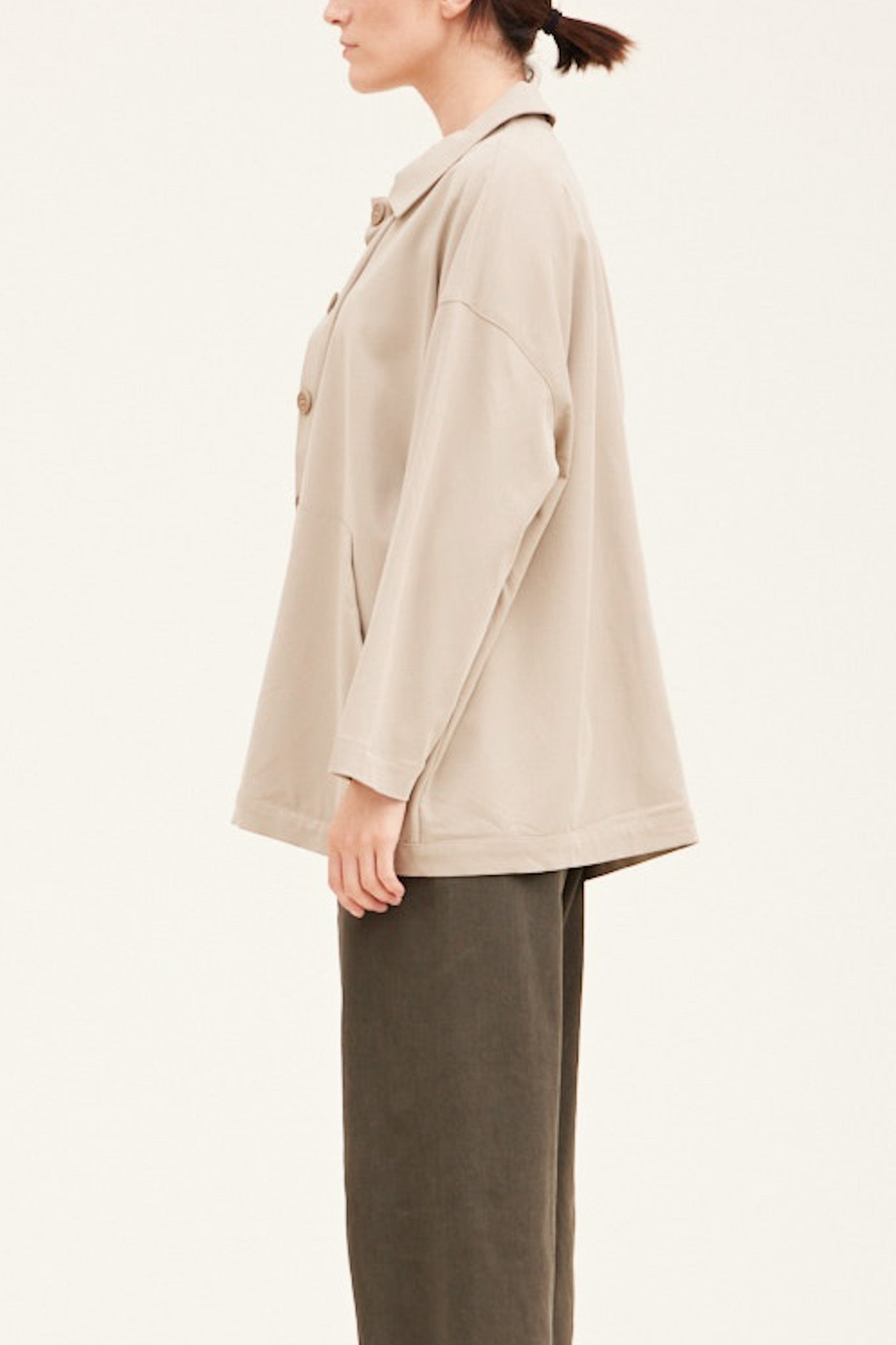 Glasgow Oversized Button Up Jacket - Neutral Ground