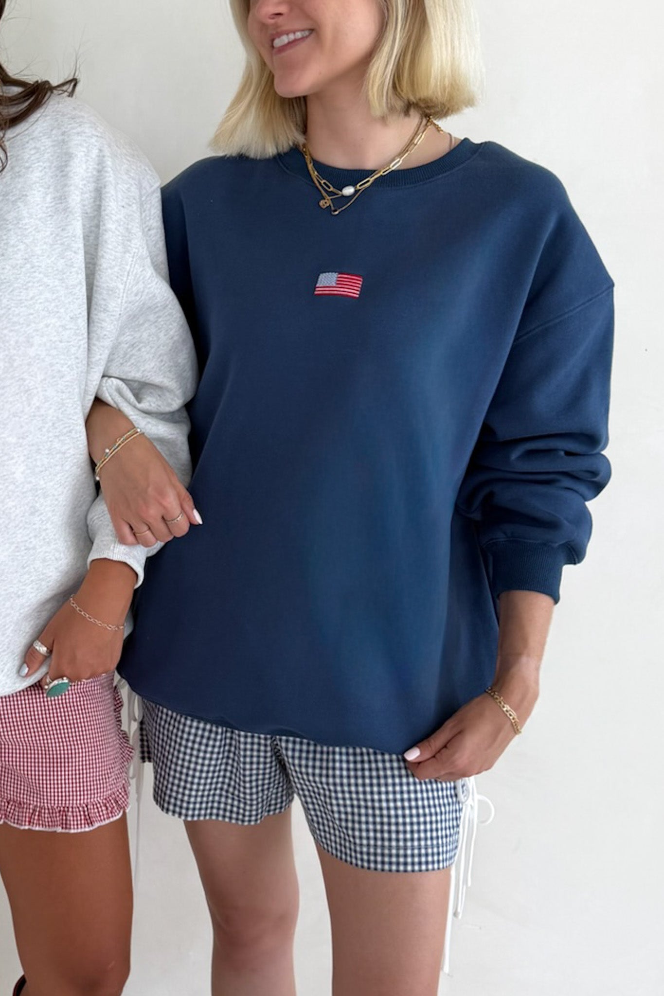 Glory Days Slouchy Crew Sweatshirt in Navy - Neutral Ground