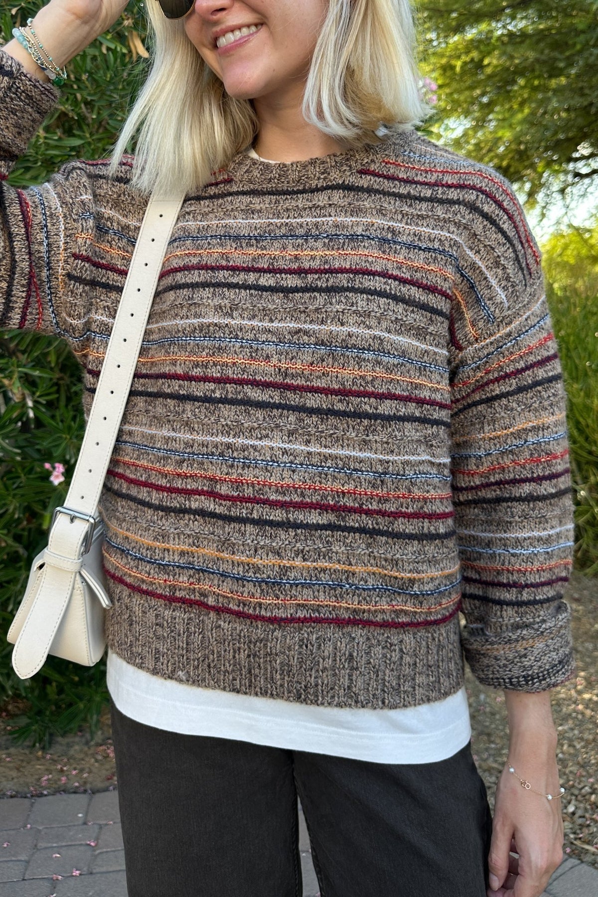 Going West Striped Knit Sweater - Neutral Ground