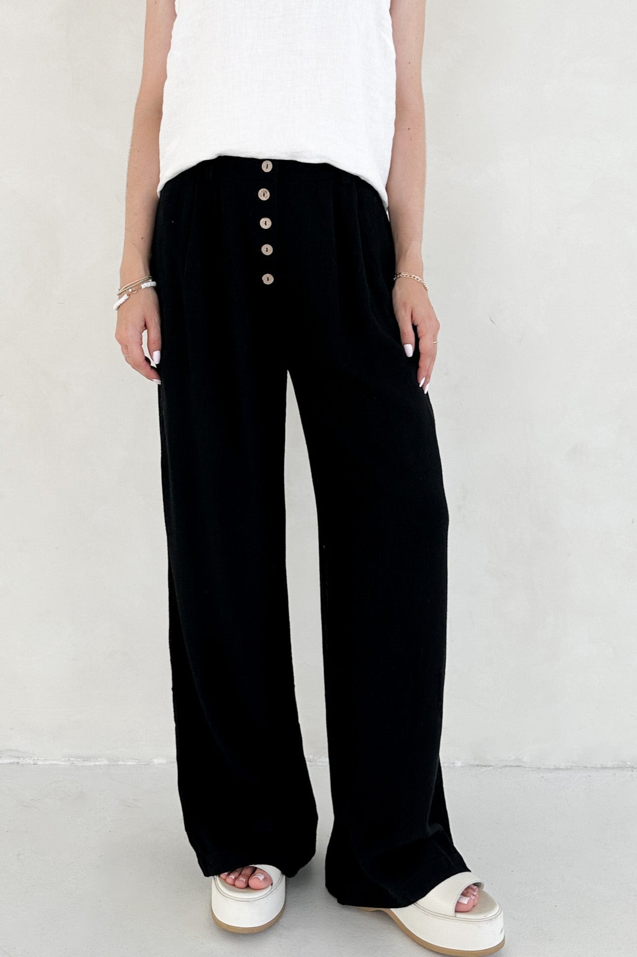 Golden Hour Soft Linen High Waisted Palazzo Pants - Neutral Ground