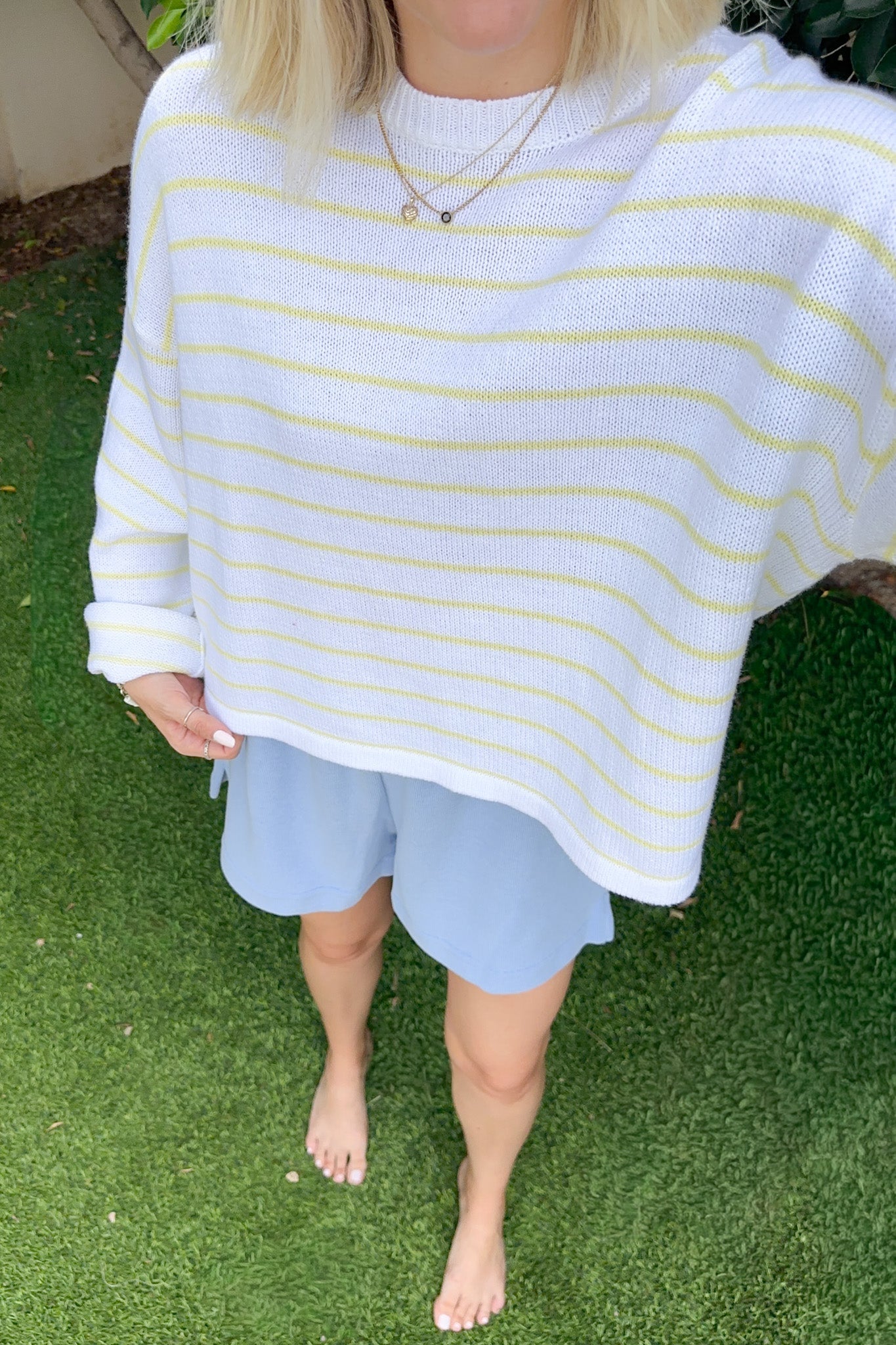 Goldie Lightweight Striped Knit Sweater - Neutral Ground