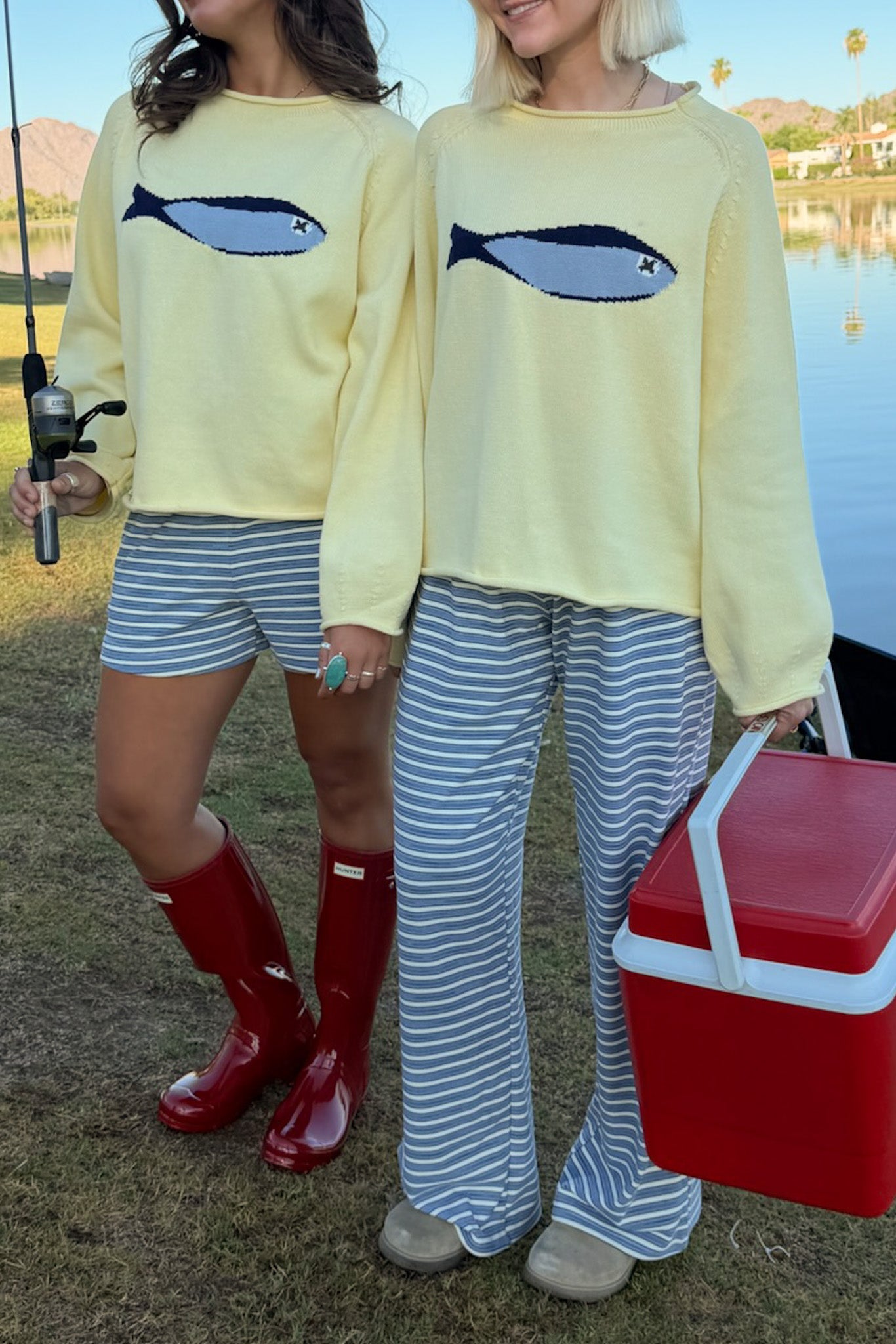 Gone Fishin' Cotton Sardine Knit Sweater - Neutral Ground