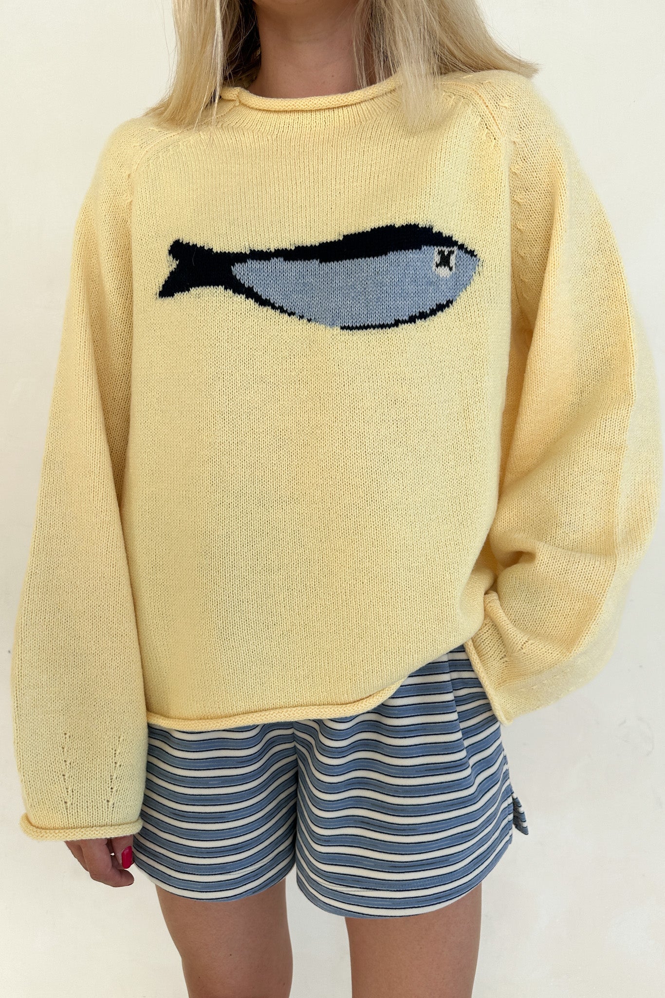Gone Fishin' Sardine Knit Sweater - Neutral Ground
