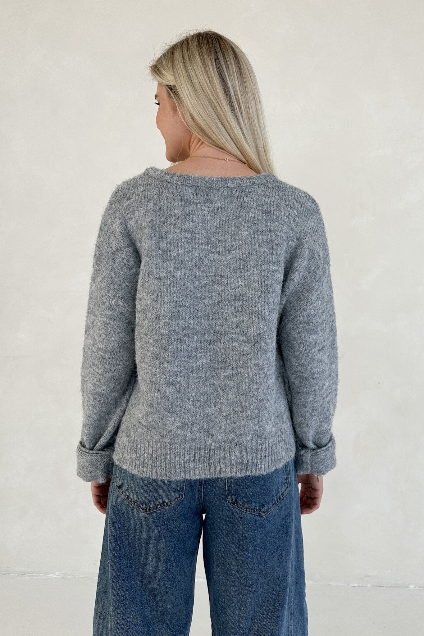 Grace Button Down Cardigan in Heather Grey - Neutral Ground