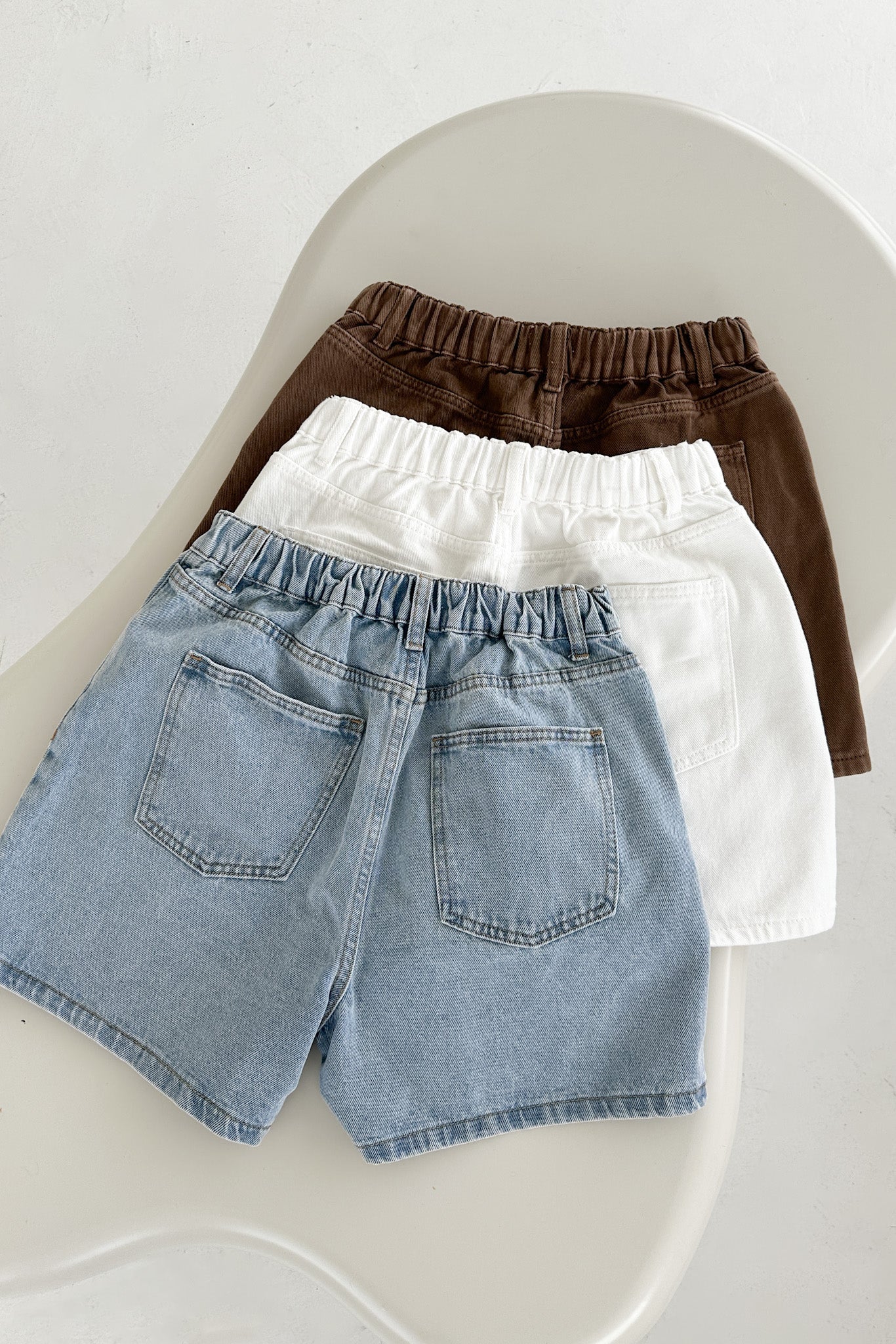 Hallie Classic A - line Denim Shorts in Denim Blue - Neutral Ground