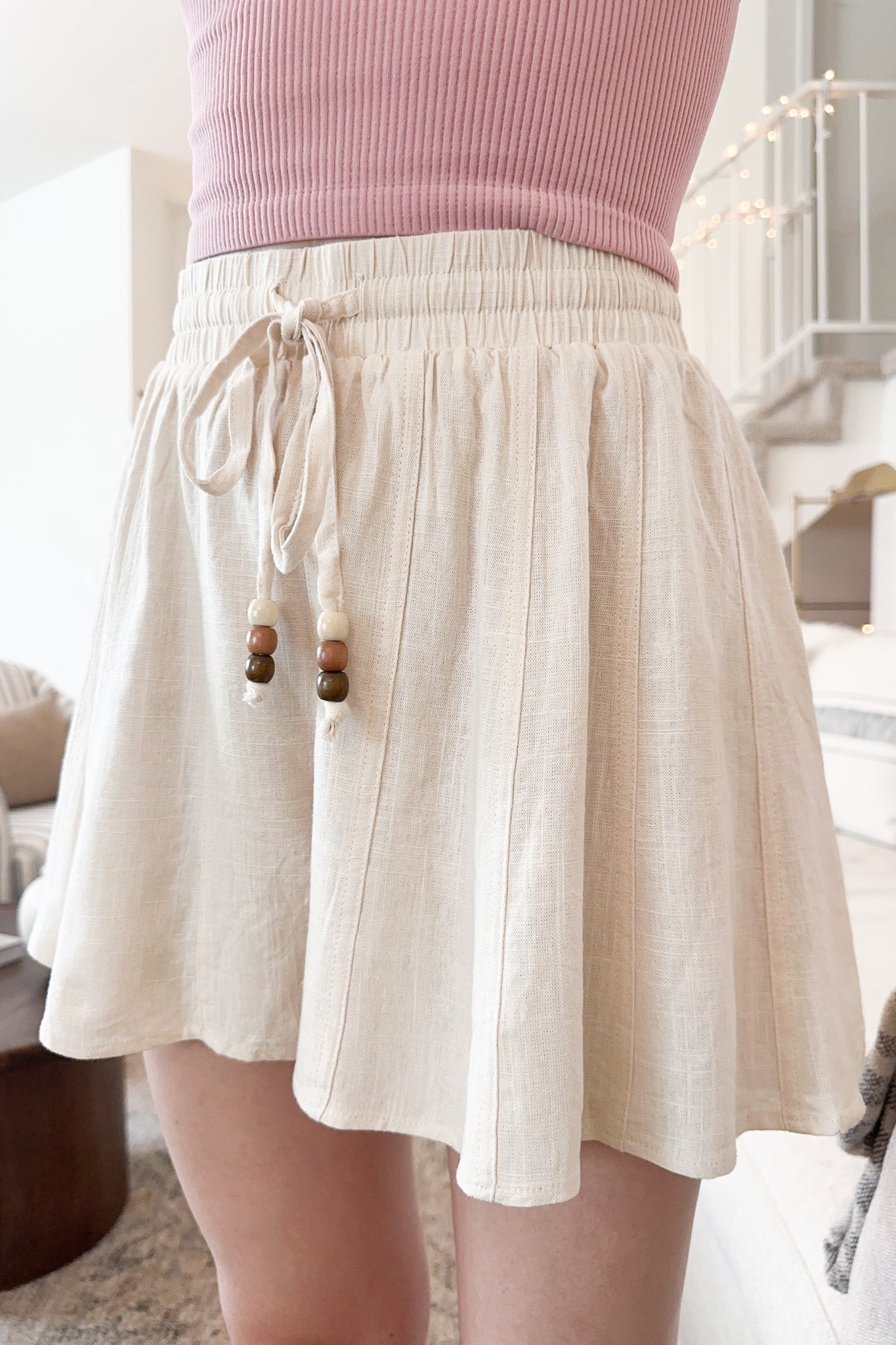 Harbor Lined Linen Shorts - Neutral Ground
