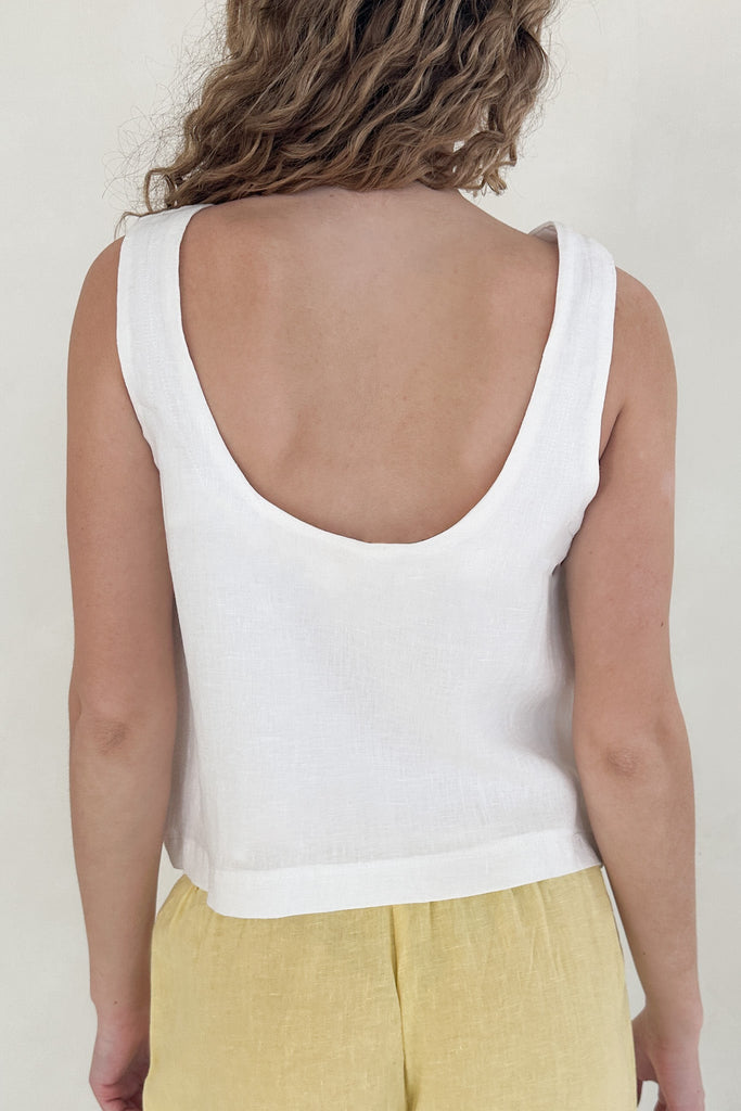 Harbor Linen Top in Coconut - Neutral Ground