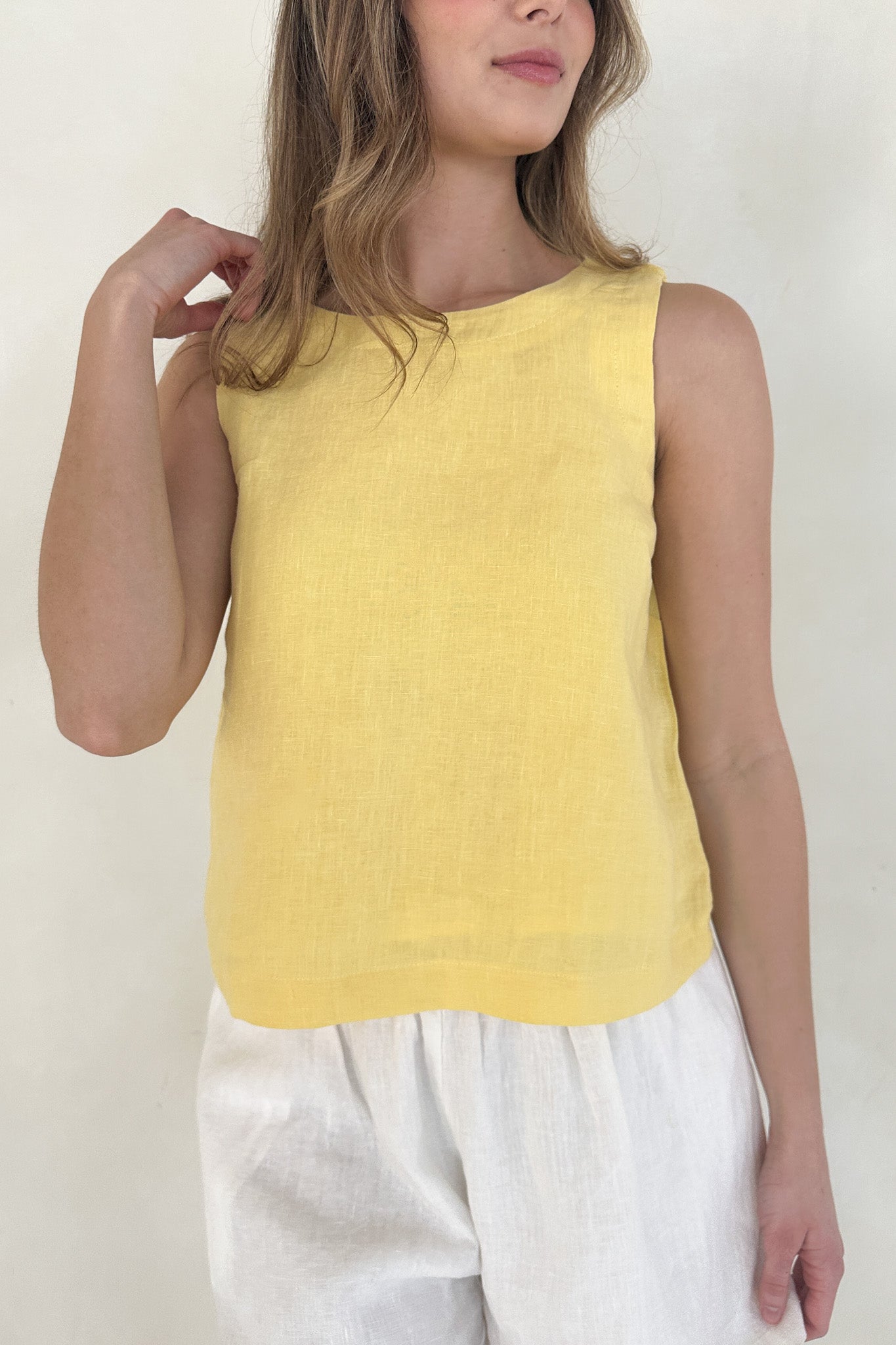 Harbor Linen Top in Pineapple - Neutral Ground
