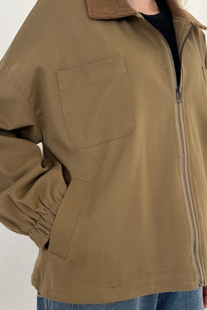 Harley Corduroy Collared Jacket - Neutral Ground