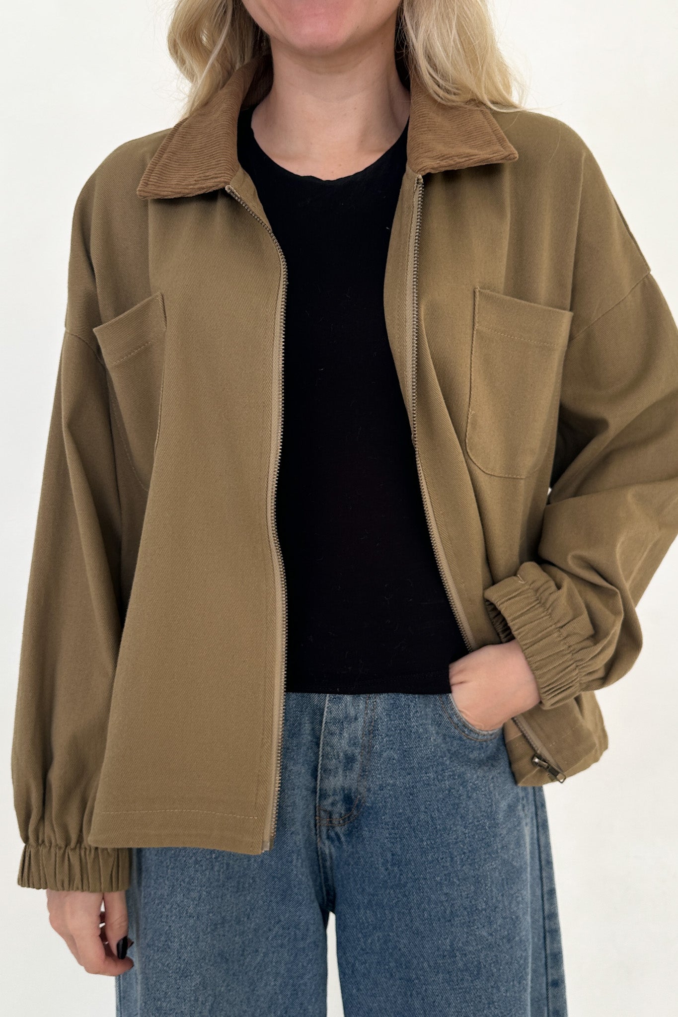 Harley Corduroy Collared Jacket - Neutral Ground