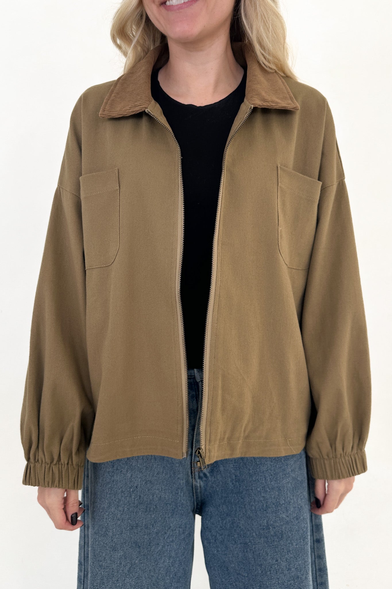 Harley Corduroy Collared Jacket - Neutral Ground