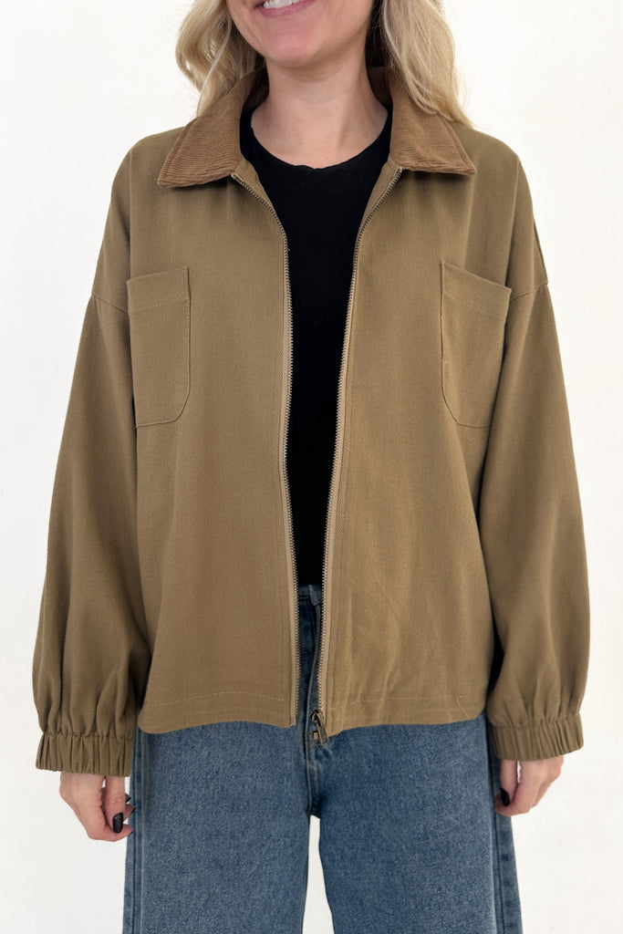 Harley Corduroy Collared Jacket - Neutral Ground