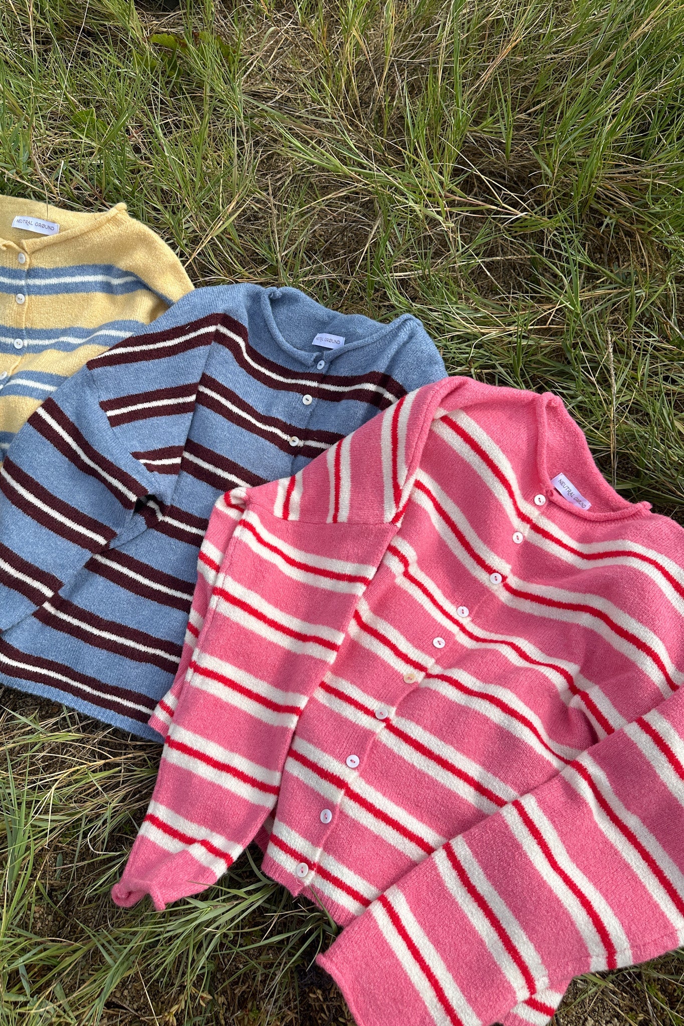 Haven Cardigan in Butter and Blue - Neutral Ground