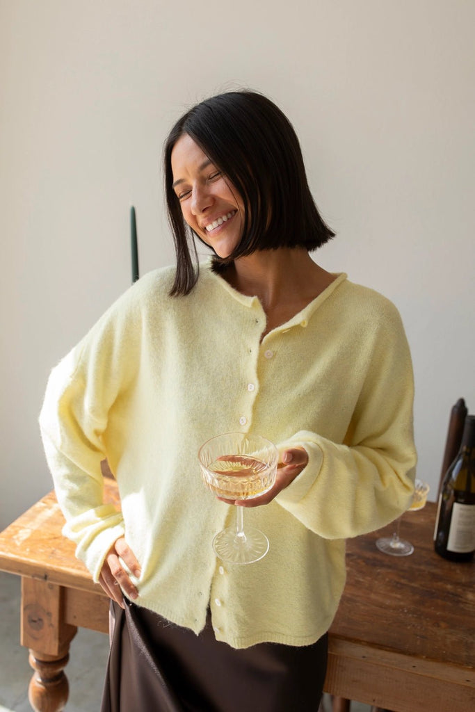 Haven Cardigan in Butter Yellow - Neutral Ground