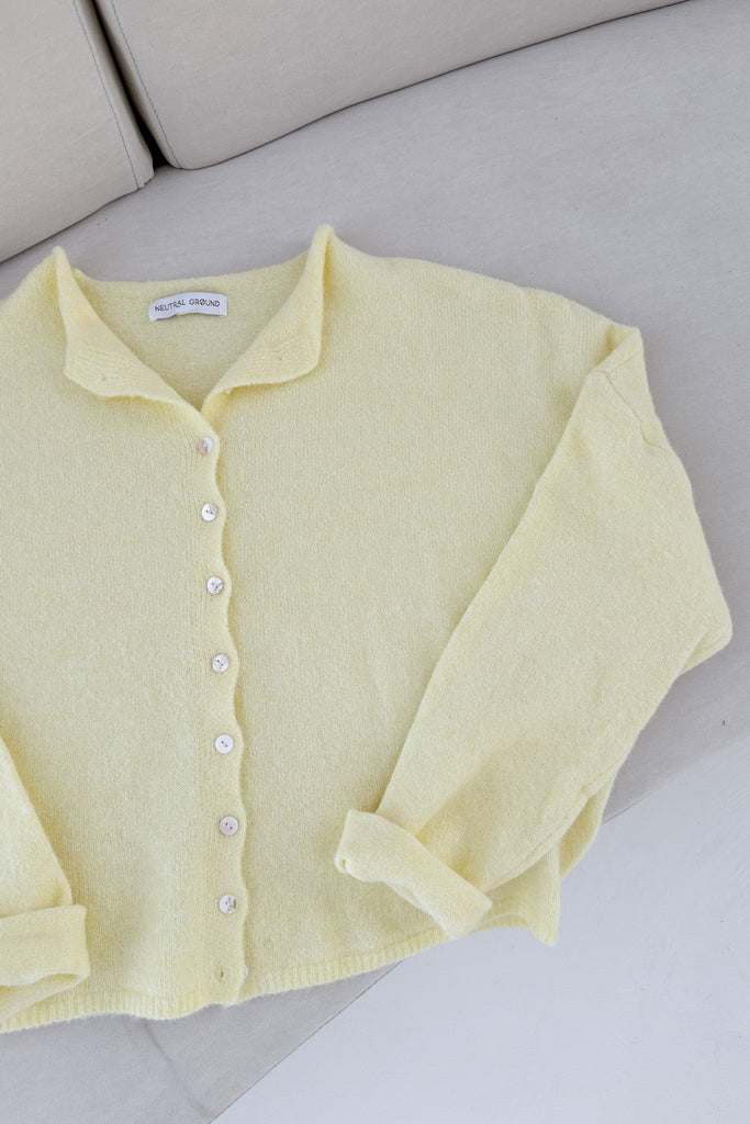 Haven Cardigan in Butter Yellow - Neutral Ground