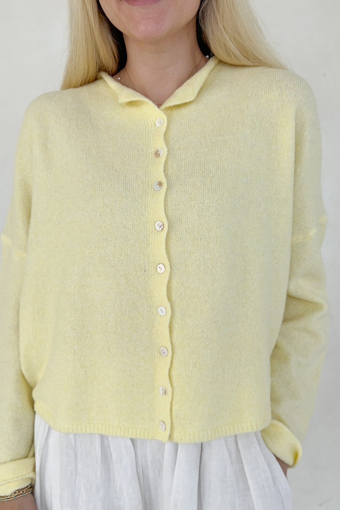 Haven Cardigan in Butter Yellow - Neutral Ground