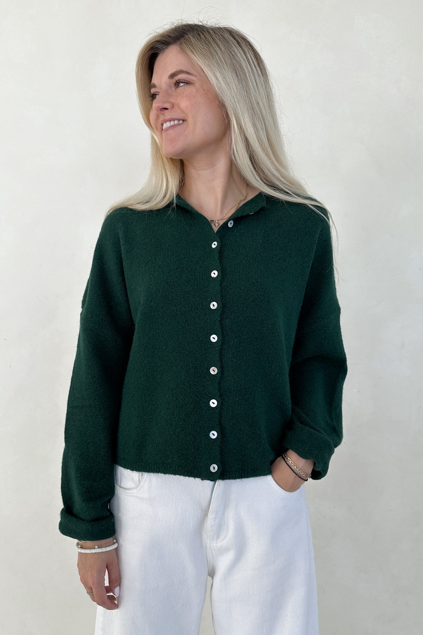 Haven Cardigan in Forest Green - Neutral Ground
