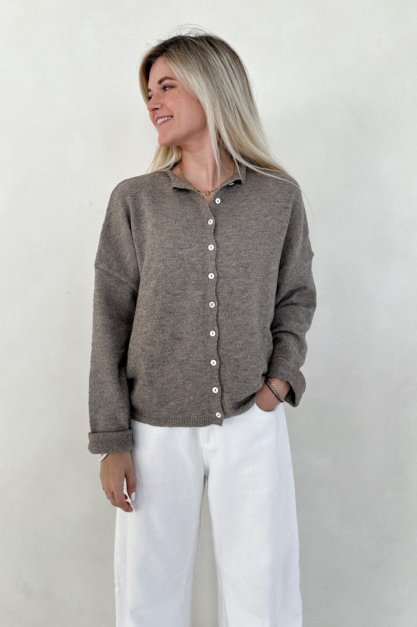 Haven Cardigan in Mocha - Neutral Ground