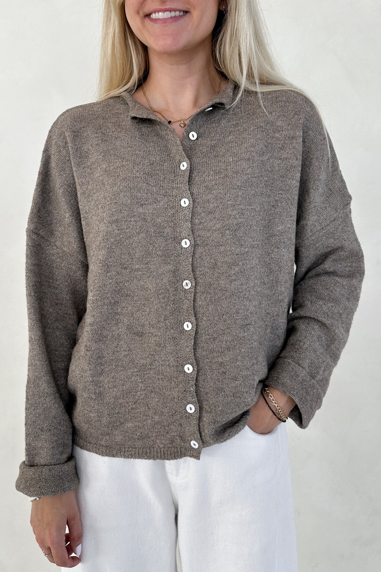 Haven Cardigan in Mocha - Neutral Ground