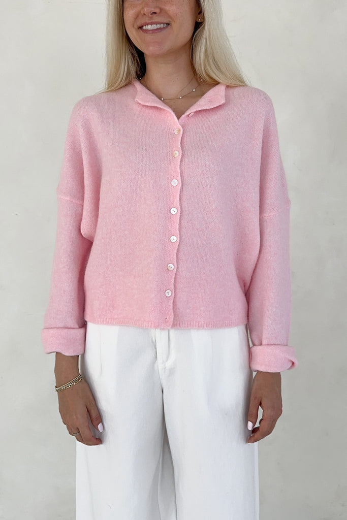 Haven Cardigan in Sweet Pink - Neutral Ground