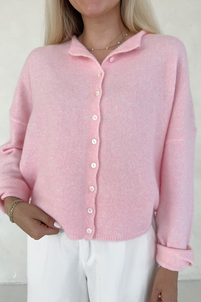 Haven Cardigan in Sweet Pink - Neutral Ground
