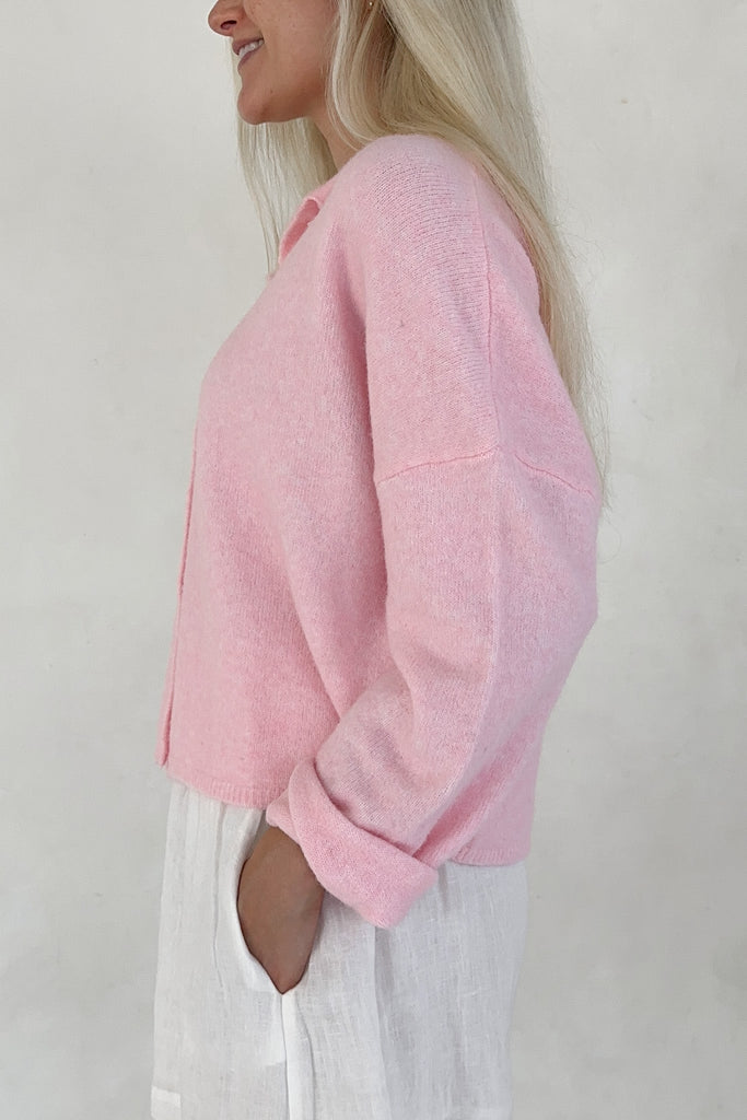 Haven Cardigan in Sweet Pink - Neutral Ground