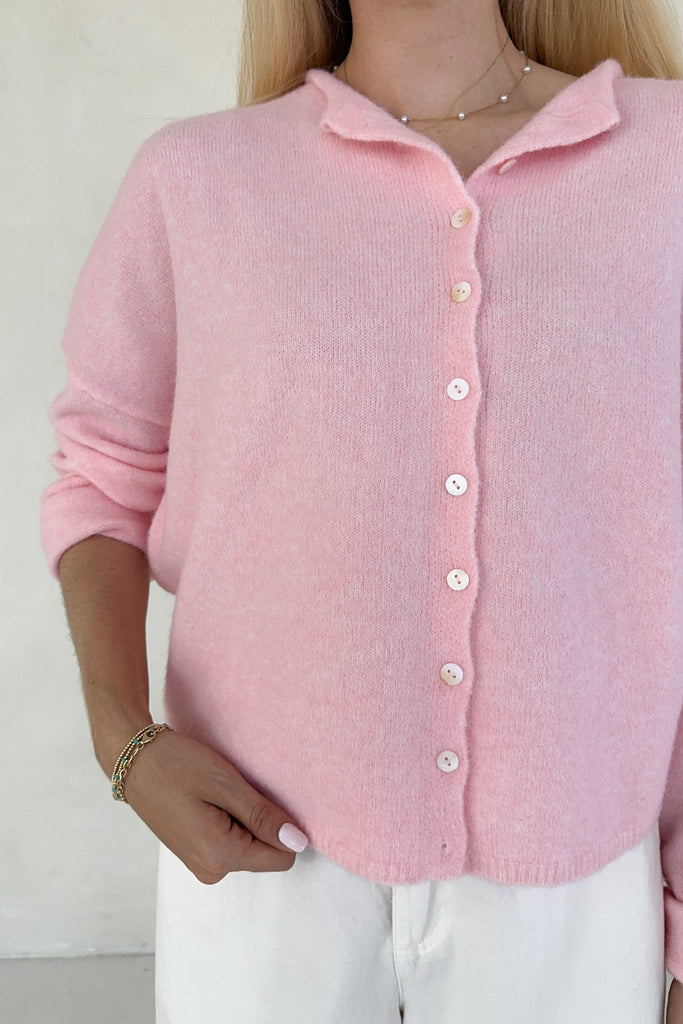 Haven Cardigan in Sweet Pink - Neutral Ground