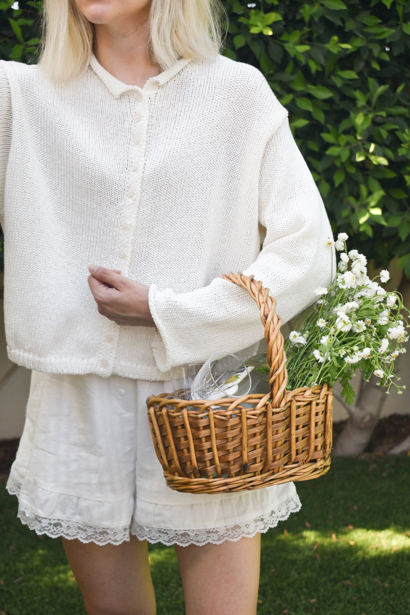 Haven Cotton Knit Cardigan in Cream - Neutral Ground