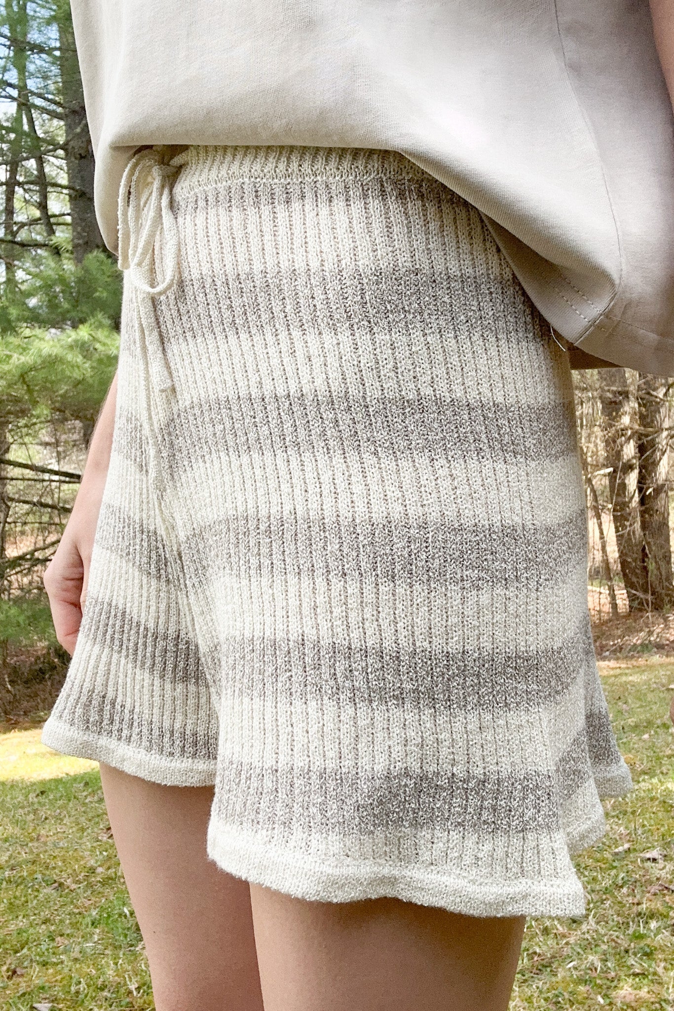 Haven Ribbed Knit Shorts - Neutral Ground