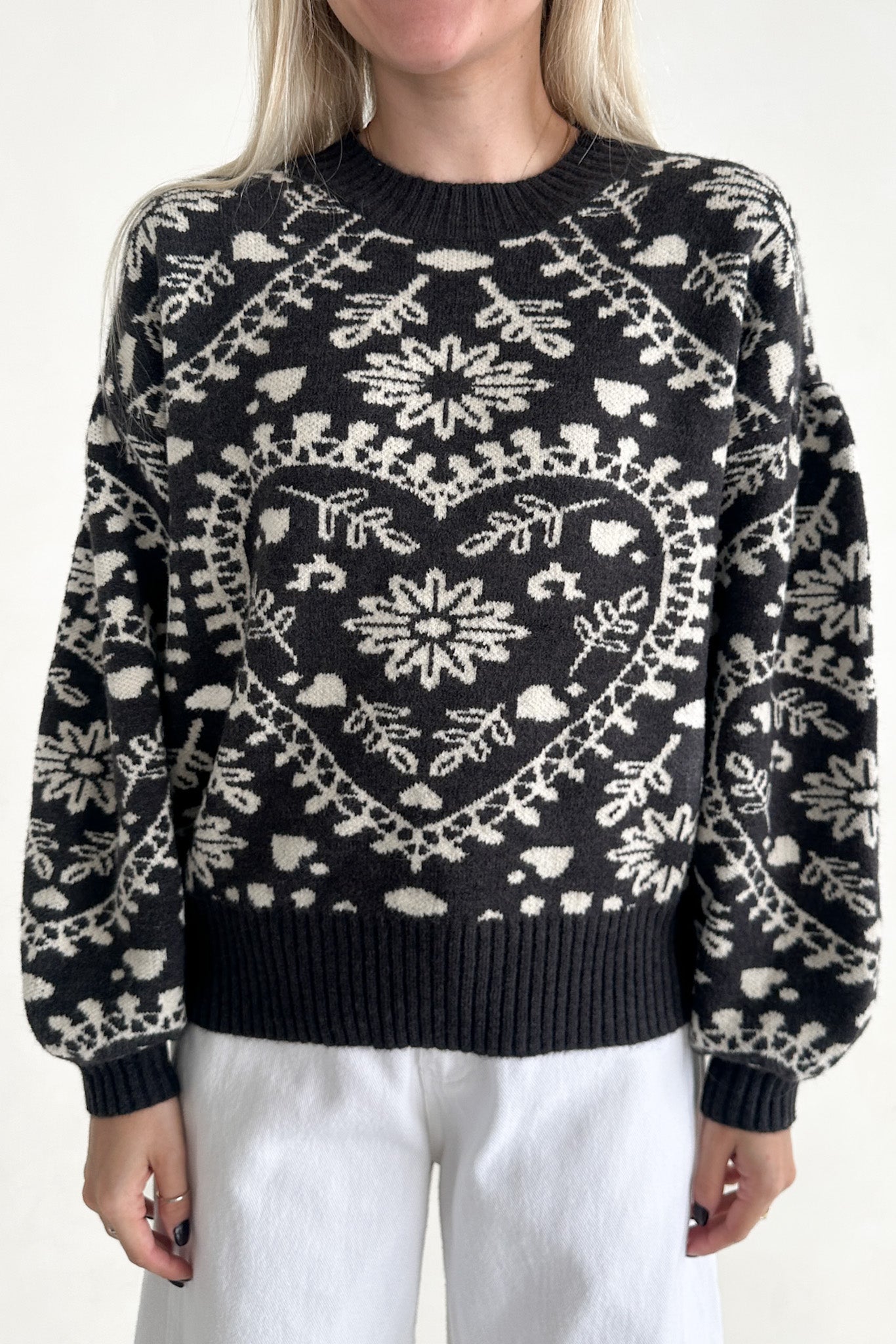 Heirloom Floral Faire Isle Knit Sweater - Neutral Ground