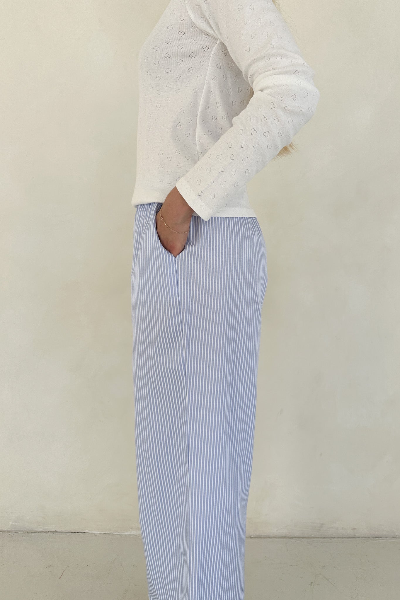 Homebody Periwinkle Striped Lounge Pants - Neutral Ground