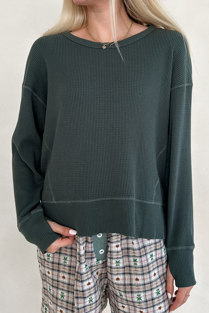 Homebody Waffle Knit Pullover - Neutral Ground