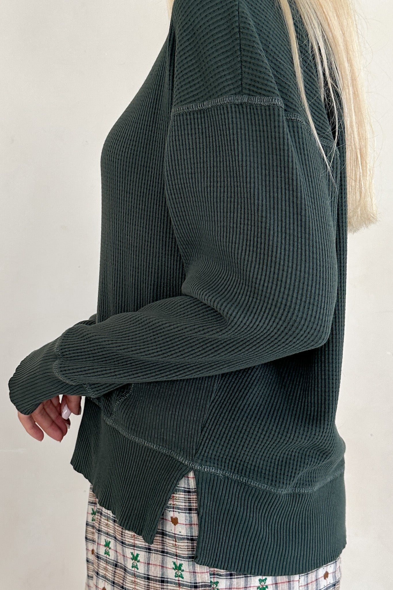 Homebody Waffle Knit Pullover - Neutral Ground