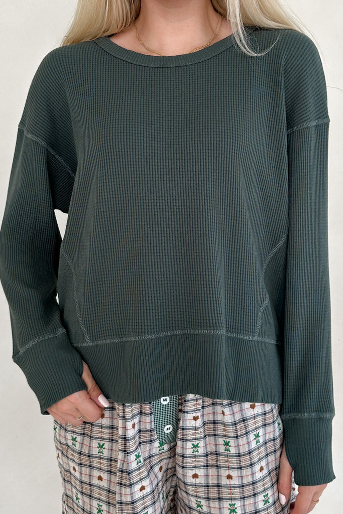 Homebody Waffle Knit Pullover - Neutral Ground