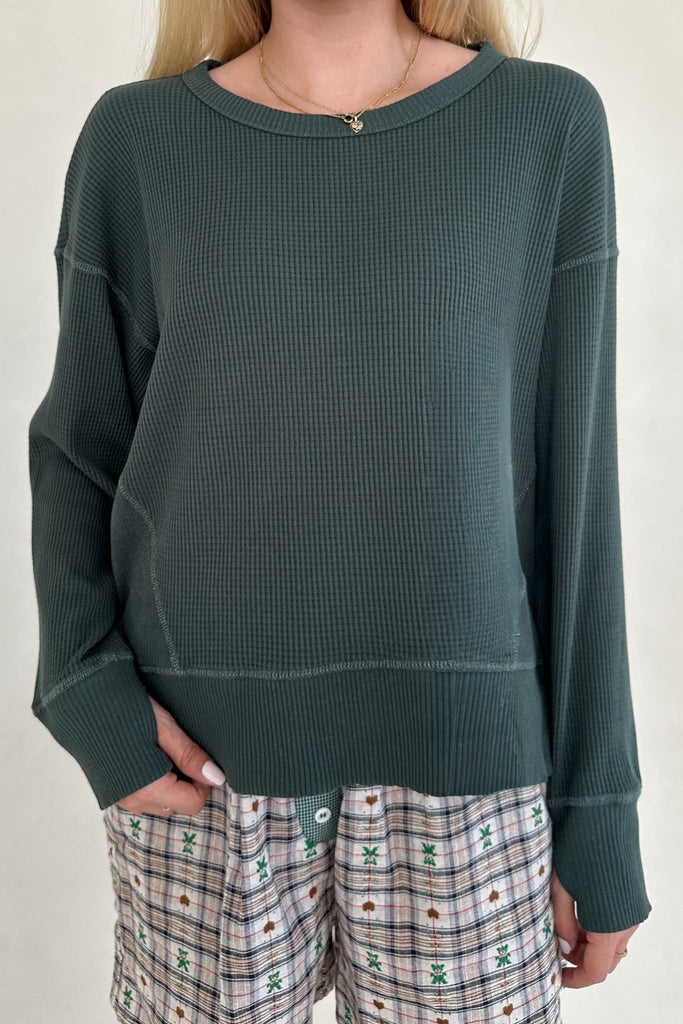 Homebody Waffle Knit Pullover - Neutral Ground