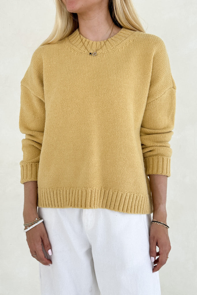 Honey Crew Neck Pullover Sweater - Neutral Ground