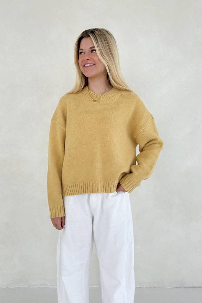 Honey Crew Neck Pullover Sweater - Neutral Ground