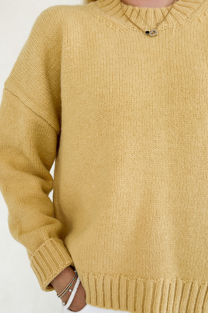 Honey Crew Neck Pullover Sweater - Neutral Ground