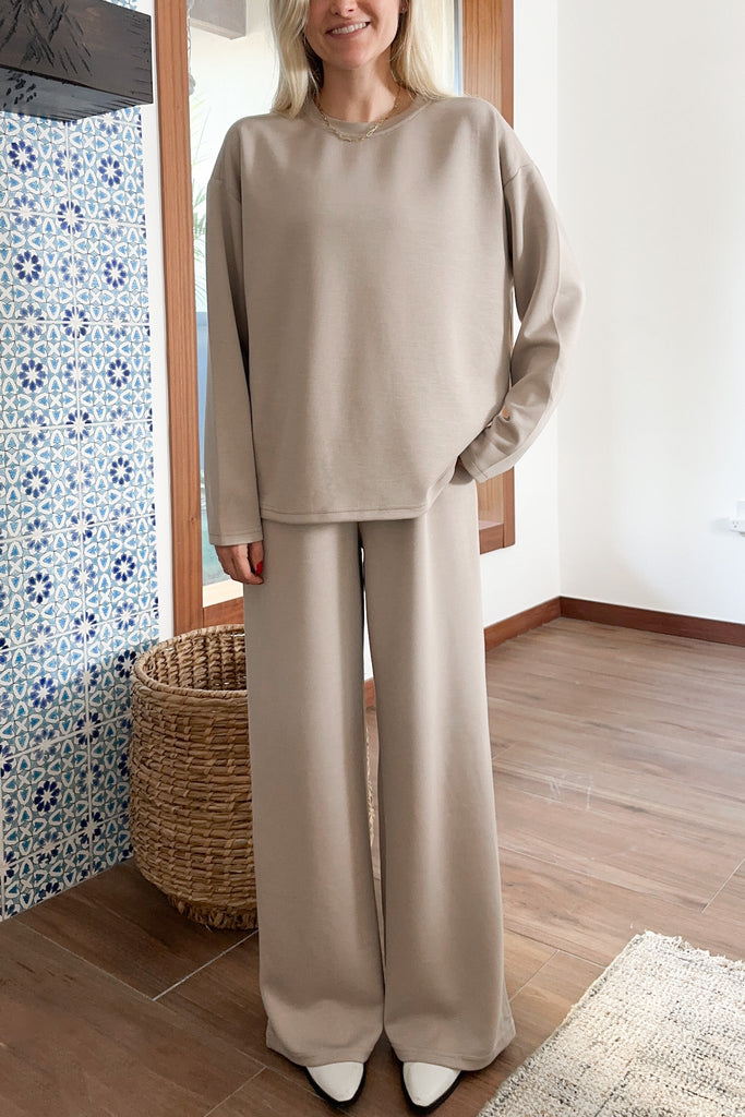 Hot Cocoa Straight Leg Pants - Neutral Ground