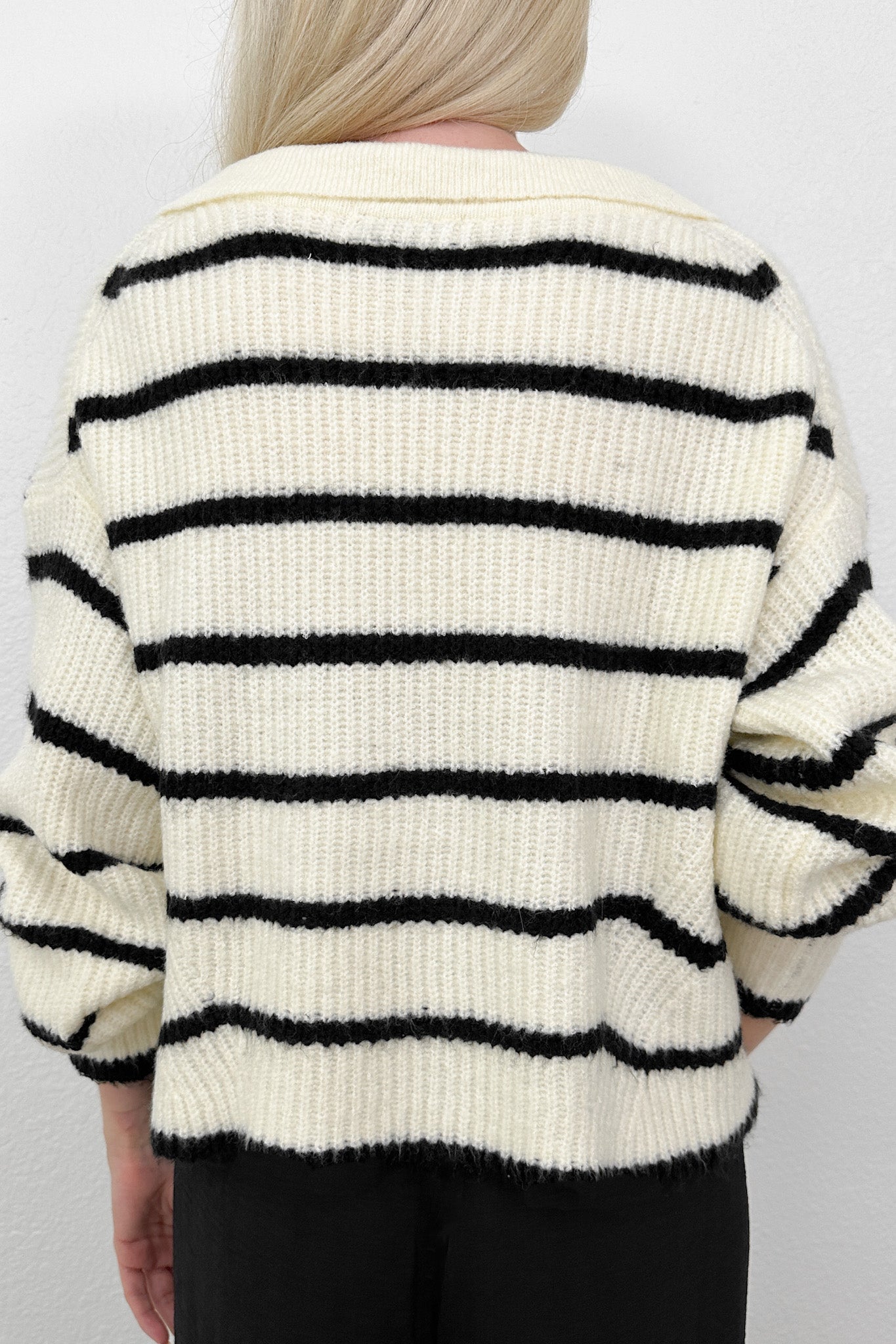 Isla Striped Collar Sweater - Neutral Ground