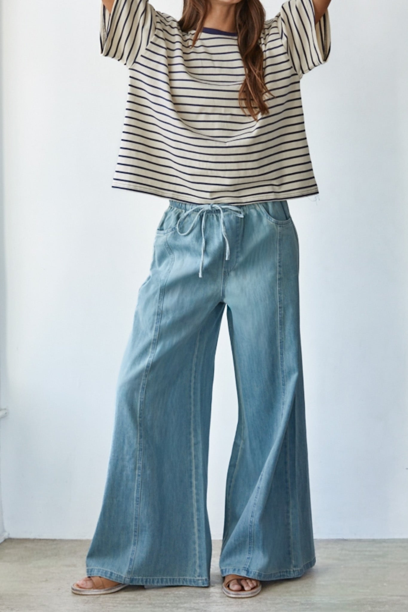 It's Groovy Wide Leg Jeans in Denim Blue - Neutral Ground